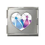sxmas06 Mega Link Heart Italian Charm (18mm)