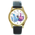 sxmas06 Round Gold Metal Watch