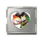 sxmas07 Mega Link Heart Italian Charm (18mm)