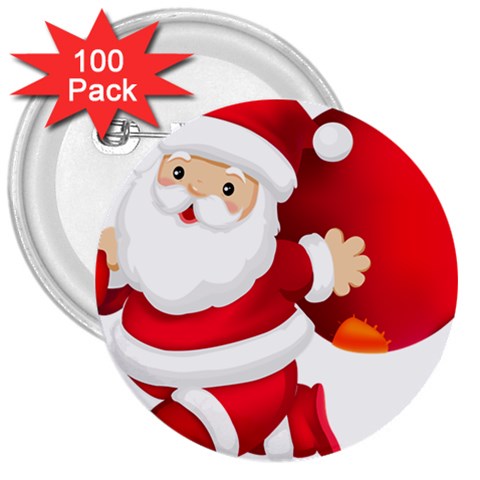 sxmas09 3  Button (100 pack) from ArtsNow.com Front