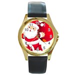sxmas09 Round Gold Metal Watch