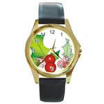 sxmas10 Round Gold Metal Watch