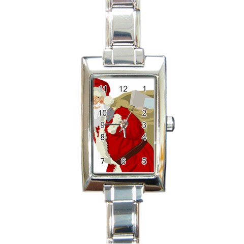 sxmas11 Rectangular Italian Charm Watch from ArtsNow.com Front