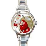 sxmas11 Round Italian Charm Watch