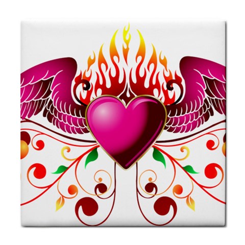 heart005 Tile Coaster from ArtsNow.com Front