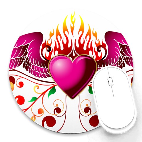 heart005 Round Mousepad from ArtsNow.com Front