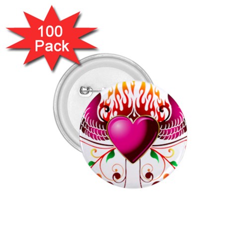 heart005 1.75  Button (100 pack)  from ArtsNow.com Front
