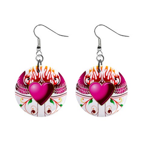 heart005 1  Button Earrings from ArtsNow.com Front