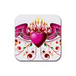 heart005 Rubber Coaster (Square)
