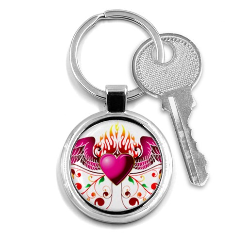 heart005 Key Chain (Round) from ArtsNow.com Front
