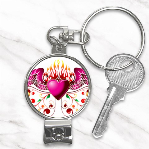heart005 Nail Clippers Key Chain from ArtsNow.com Front