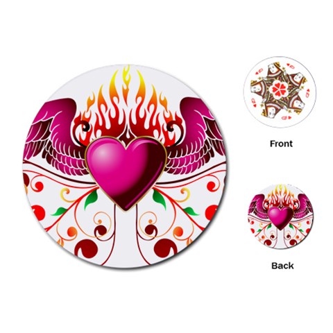 heart005 Playing Cards (Round) from ArtsNow.com Front