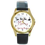 xmasicon21 Round Gold Metal Watch