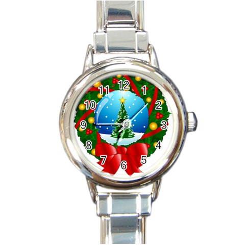 xmasicon40 Round Italian Charm Watch from ArtsNow.com Front