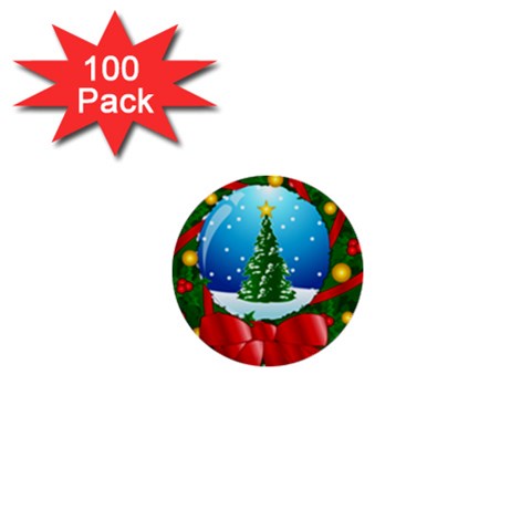 xmasicon40 1  Mini Button (100 pack)  from ArtsNow.com Front