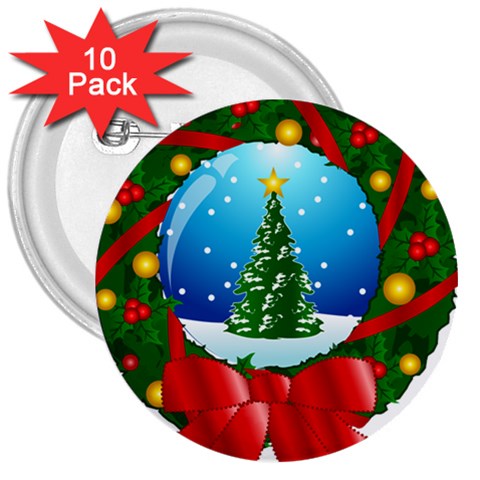 xmasicon40 3  Button (10 pack) from ArtsNow.com Front