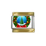 xmasicon40 Gold Trim Italian Charm (9mm)