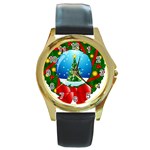 xmasicon40 Round Gold Metal Watch