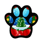 xmasicon40 Magnet (Paw Print)