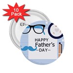 hipster happy Fathers Day  2.25  Button (10 pack)