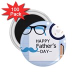 hipster happy Fathers Day  2.25  Magnet (100 pack) 