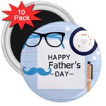 hipster happy Fathers Day  3  Magnet (10 pack)