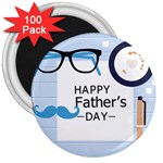 hipster happy Fathers Day  3  Magnet (100 pack)