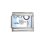 hipster happy Fathers Day  Italian Charm (9mm)