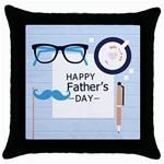 hipster happy Fathers Day  Throw Pillow Case (Black)