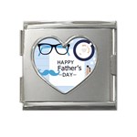 hipster happy Fathers Day  Mega Link Heart Italian Charm (18mm)