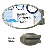 hipster happy Fathers Day  Money Clip (Oval)