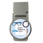 hipster happy Fathers Day  Money Clip (Round)