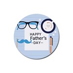 hipster happy Fathers Day  Rubber Coaster (Round)