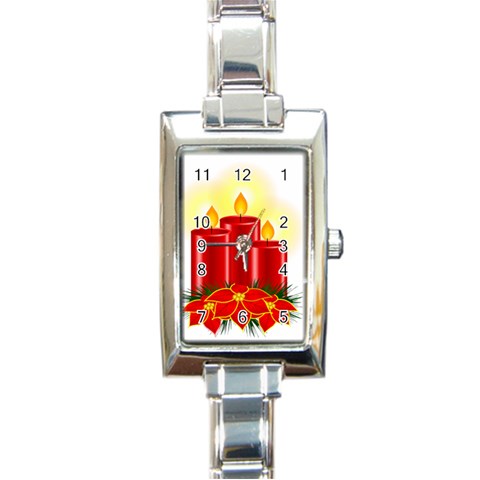 xmasicon41 Rectangular Italian Charm Watch from ArtsNow.com Front