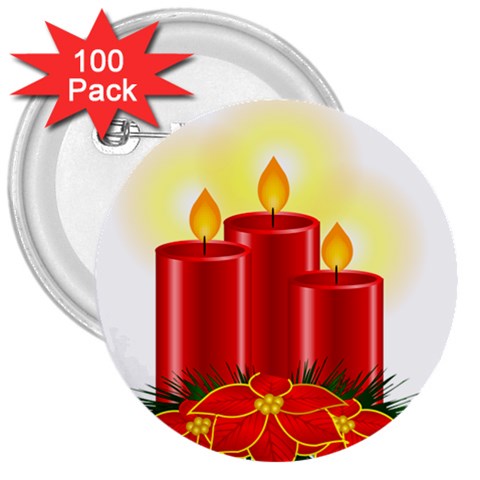 xmasicon41 3  Button (100 pack) from ArtsNow.com Front