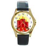 xmasicon41 Round Gold Metal Watch