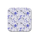 Fathers Day doodle Rubber Square Coaster (4 pack)