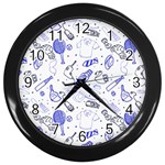 Fathers Day doodle Wall Clock (Black)