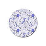 Fathers Day doodle Rubber Coaster (Round)