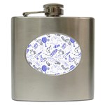 Fathers Day doodle Hip Flask (6 oz)