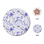 Fathers Day doodle Playing Cards (Round)