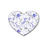 Fathers Day doodle Rubber Coaster (Heart)