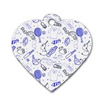 Fathers Day doodle Dog Tag Heart (Two Sides)