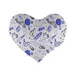 Fathers Day doodle Standard 16  Premium Heart Shape Cushion 