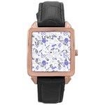 Fathers Day doodle Rose Gold Leather Watch 