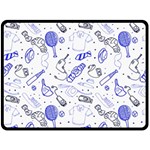Fathers Day doodle Double Sided Fleece Blanket (Large)