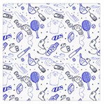 Fathers Day doodle Large Satin Scarf (Square)