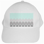 chevron teal grey White Cap