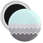 chevron teal grey 3  Magnet