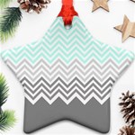 chevron teal grey Ornament (Star)